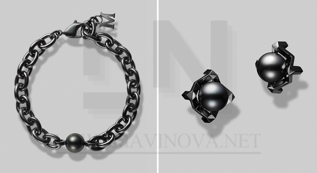 Mikimoto Black Pearl Bracelet silver